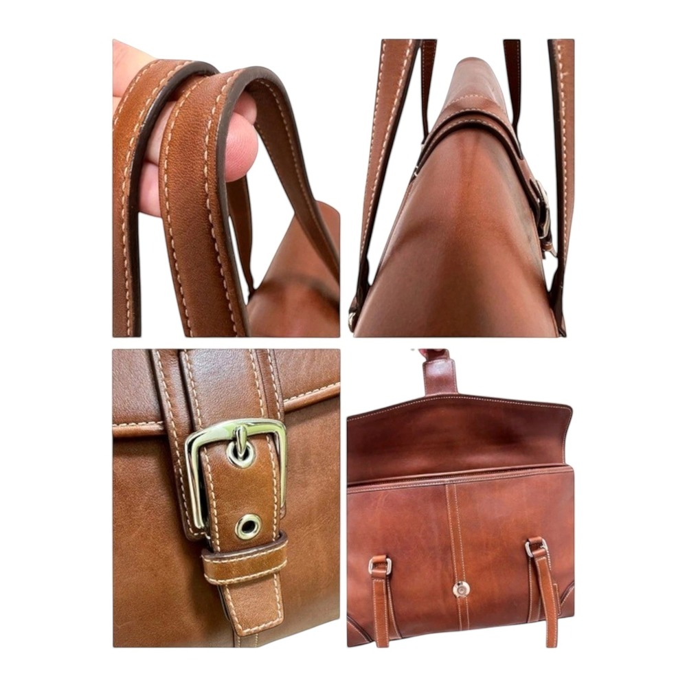SOLD Vintage Coach Hamptons Flap Satchel Brown Glovetanned Leather Bag 9268 - Picture 5 of 8